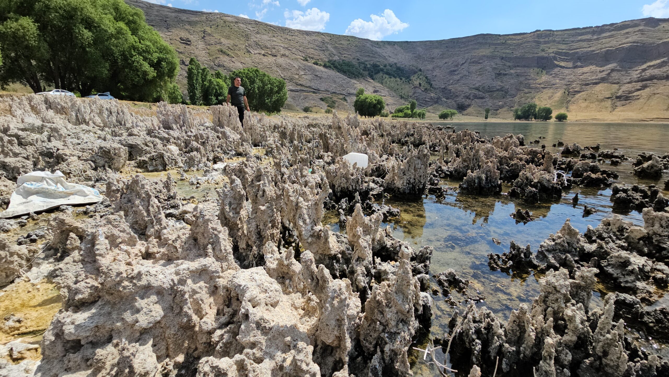 Van Gölü’nde Su Çekilmesi Mikrobiyalitleri Gün Yüzüne Çıkardı