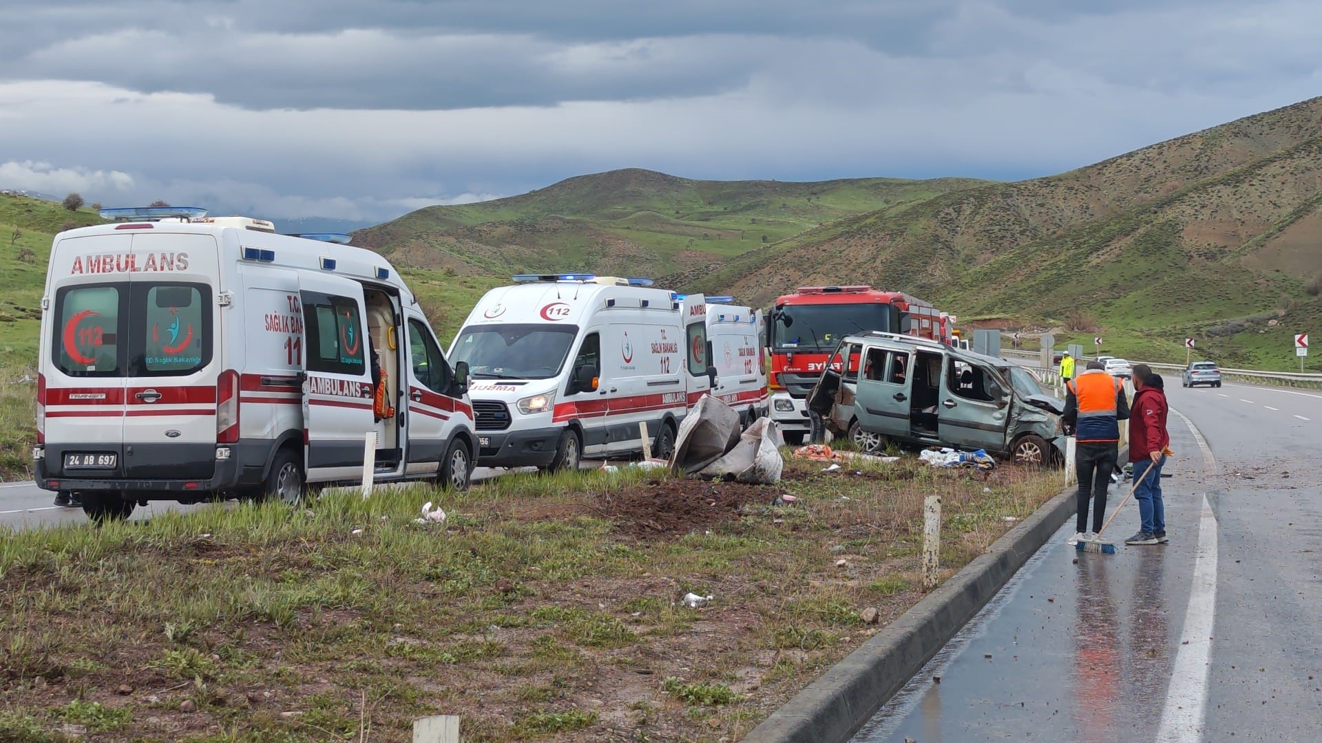 Erzurum’un Aşkale ilçesinde trafik kazası: 7 yaralı