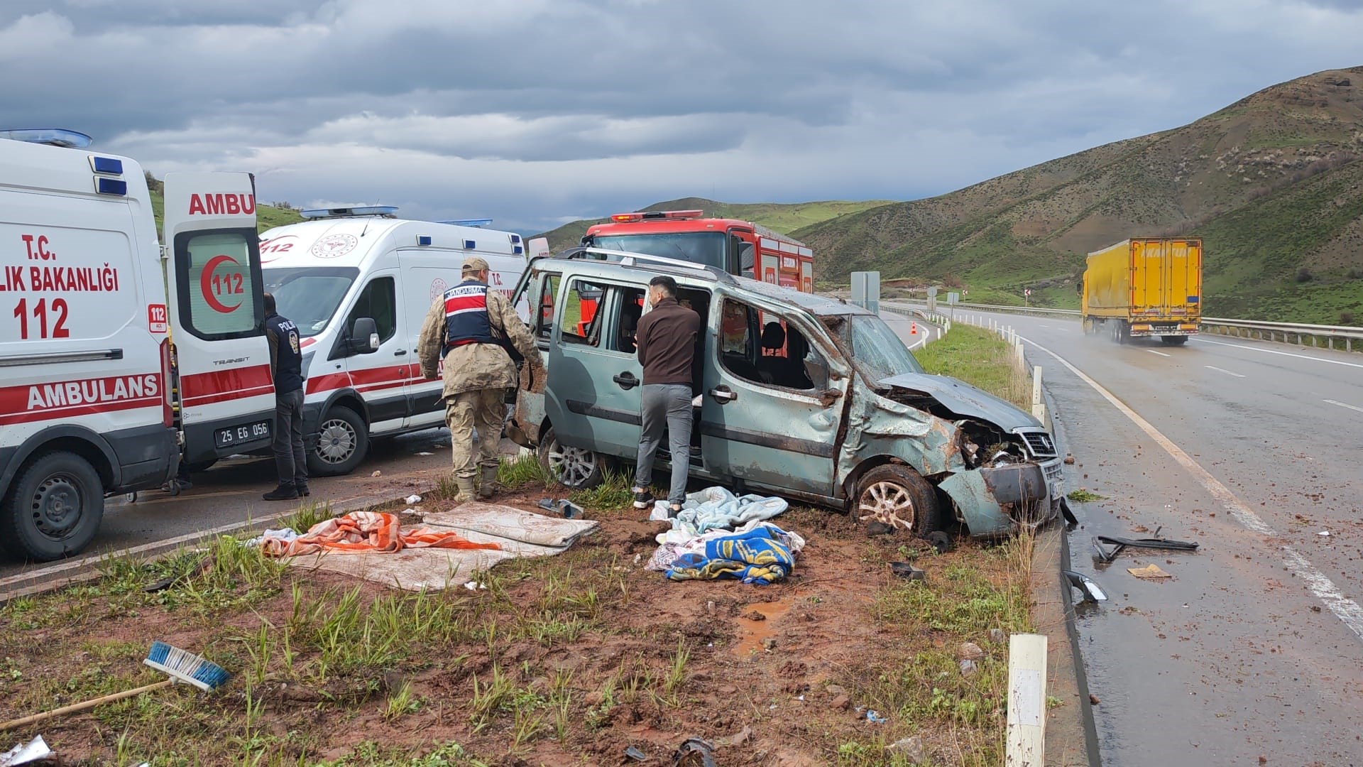 Erzurum’un Aşkale ilçesinde trafik kazası: 7 yaralı