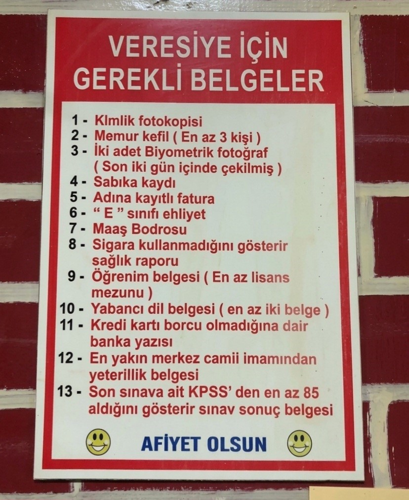 Veresiye İçin 13 Şart! Erzurum’da Kahvehaneye Asılan Afiş Görenleri Şaşırttı